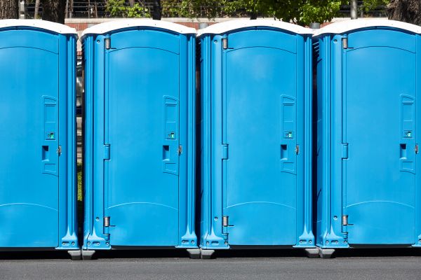 Freshly serviced and sanitized porta potty unit in South Florida